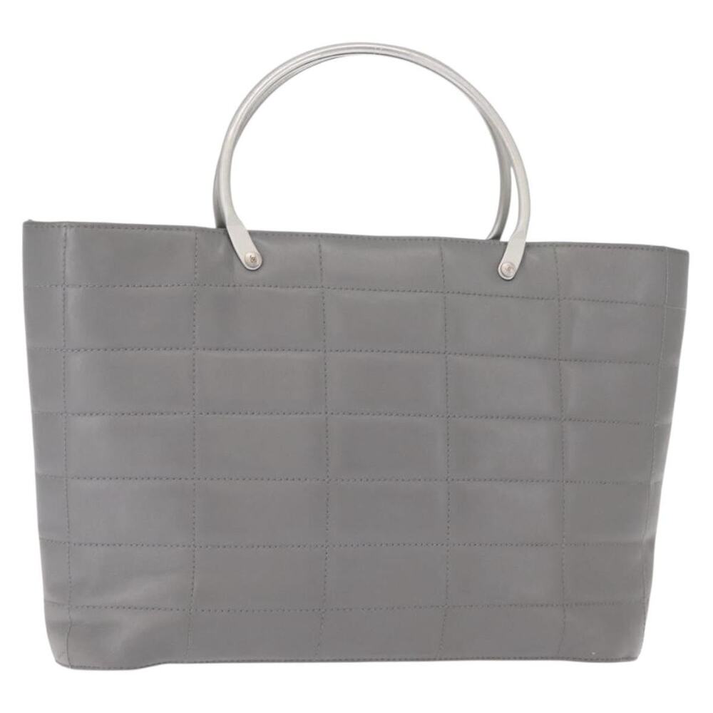 Chanel Lambskin Choco Bar Handbag Gray